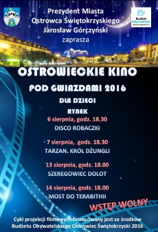 Ostrowieckie Kino Pod Gwiazdami dla dzieci - program na sierpień